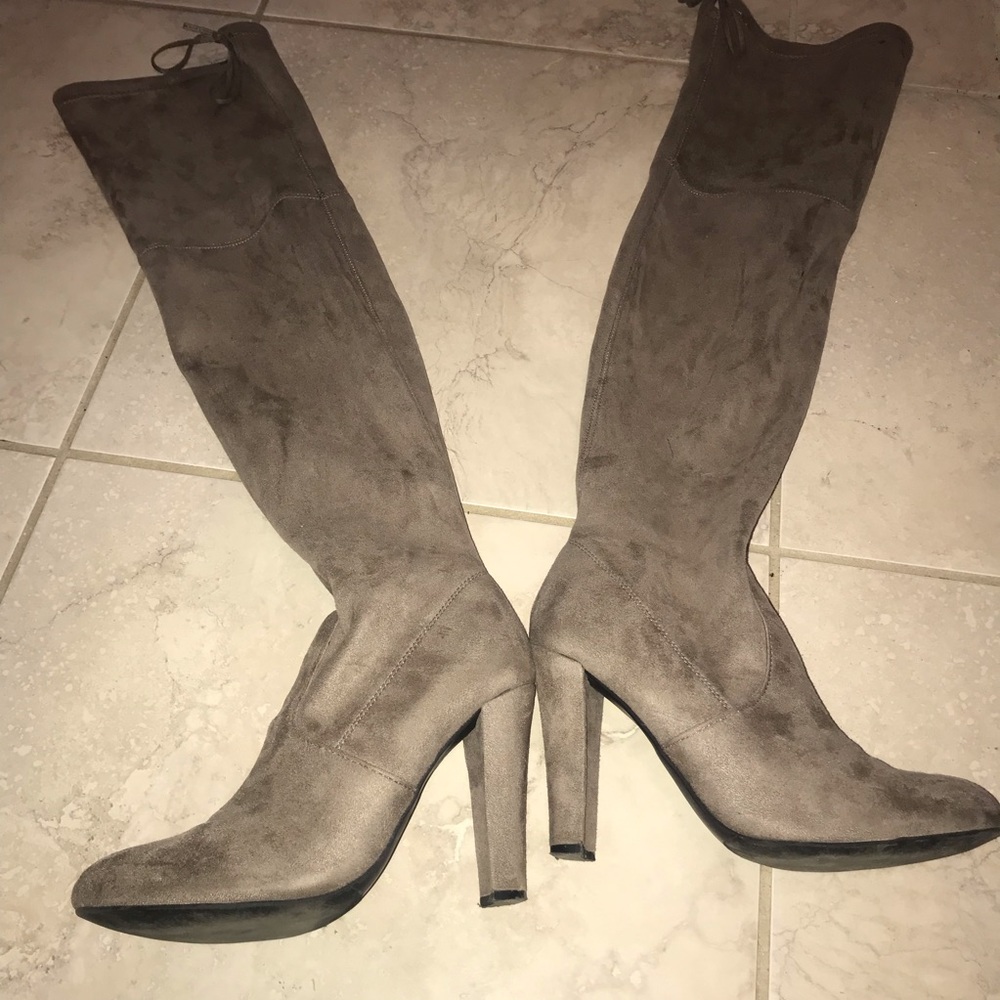 Steve Madden beige over the knee suede boot